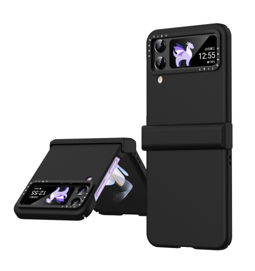 

For Samsung Galaxy Z Flip4 Skin Feel Macaron Three-piece Set Phone Case(Black)
