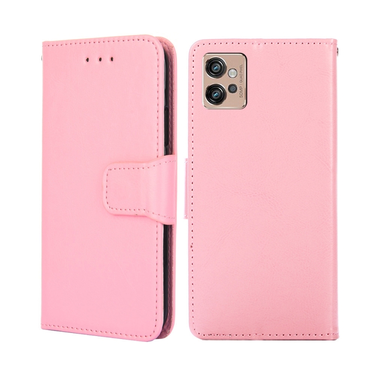 

For Motorola Moto G32 4G Crystal Texture Leather Phone Case(Pink)