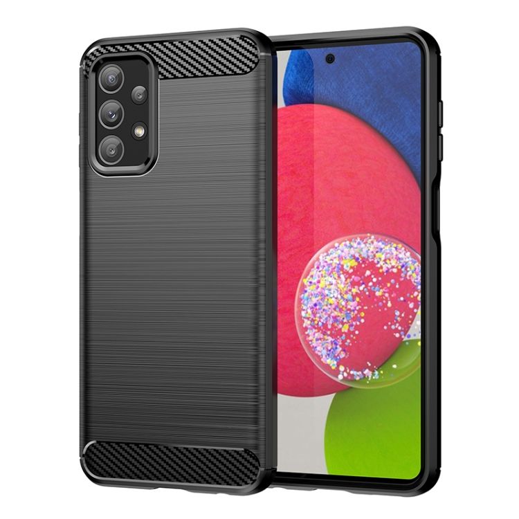 

For Samsung Galaxy F23 Brushed Texture Carbon Fiber TPU Phone Case(Black)