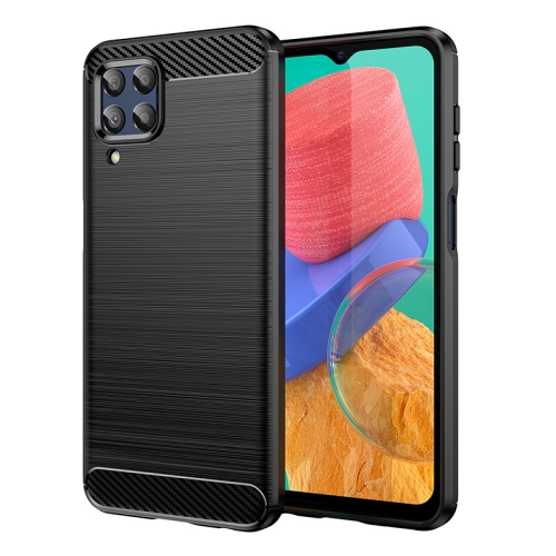 

For Samsung Galaxy M33 Brushed Texture Carbon Fiber TPU Phone Case(Black)