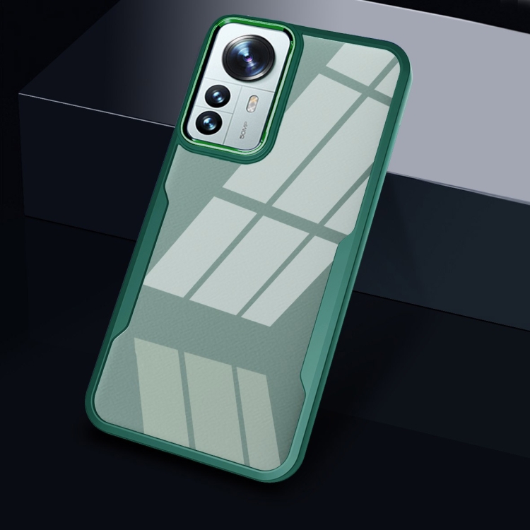 

For Xiaomi 12 Pro Transparent Acrylic + TPU Phone Case(Green)