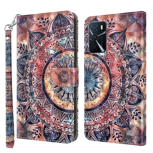 

For OPPO A16 / A16s / A54s 3D Painted Leather Phone Case(Color Mandala)