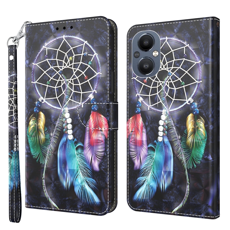 

For OPPO A96 5G / Reno7 Z 3D Painted Leather Phone Case(Colorful Dreamcatcher)