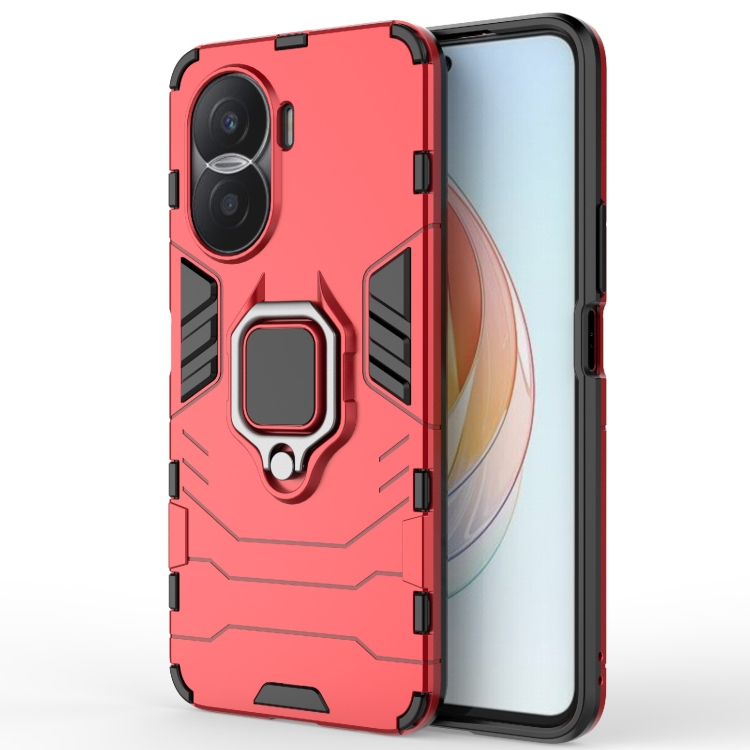 

For Honor X40i Shockproof PC + TPU Protective Case with Magnetic Ring Holder(Red)