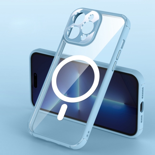 

For iPhone 14 Pro Clear Acrylic PC MagSafe Phone Case(Sierra Blue)