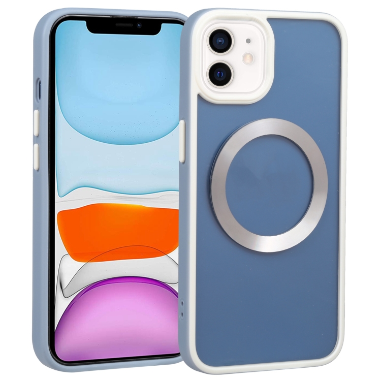 

Two-color Shield MagSafe TPU + PC Phone Case For iPhone 11(Blue)