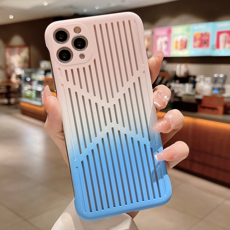 

Heat Dissipation Gradient PC Phone Case For iPhone 12 Pro Max(Pink Blue)