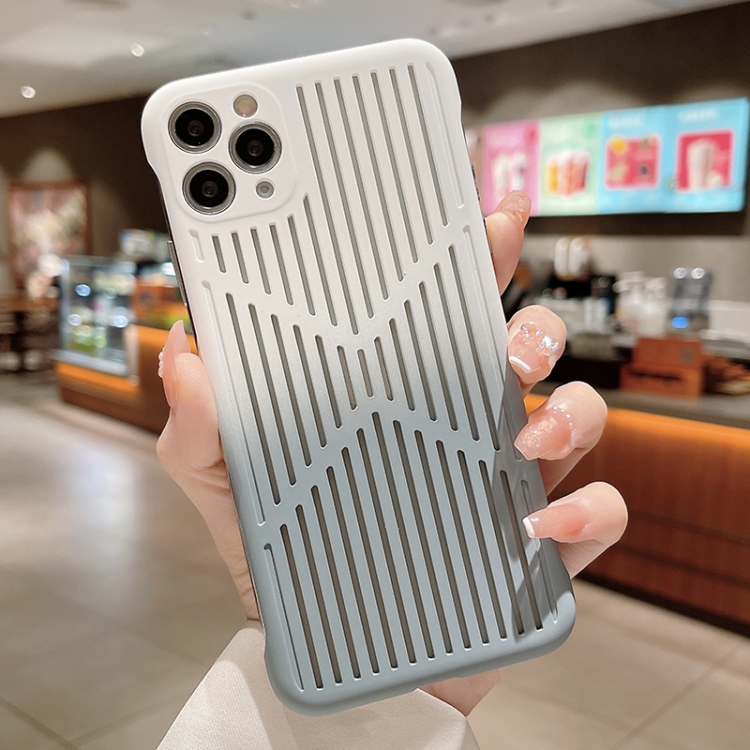 

Heat Dissipation Gradient PC Phone Case For iPhone 11 Pro Max(Black White)