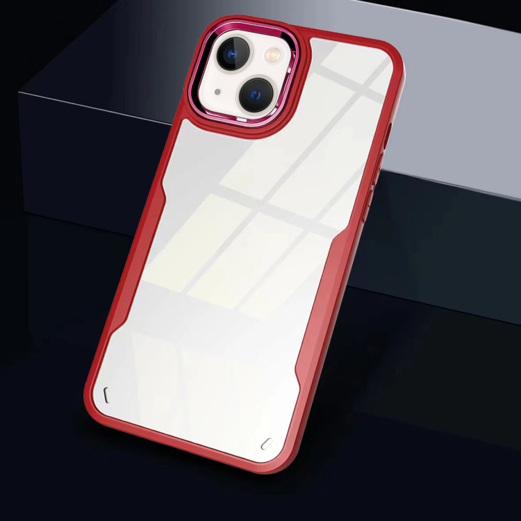 

Transparent Acrylic + TPU Phone Case For iPhone 14(Red)