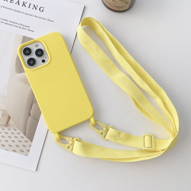 

For iPhone 14 Pro Elastic Silicone Lanyard Case(Yellow)