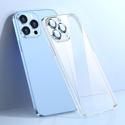

Glass Lens Film Clear PC Phone Case For iPhone 14 Pro(Blue)
