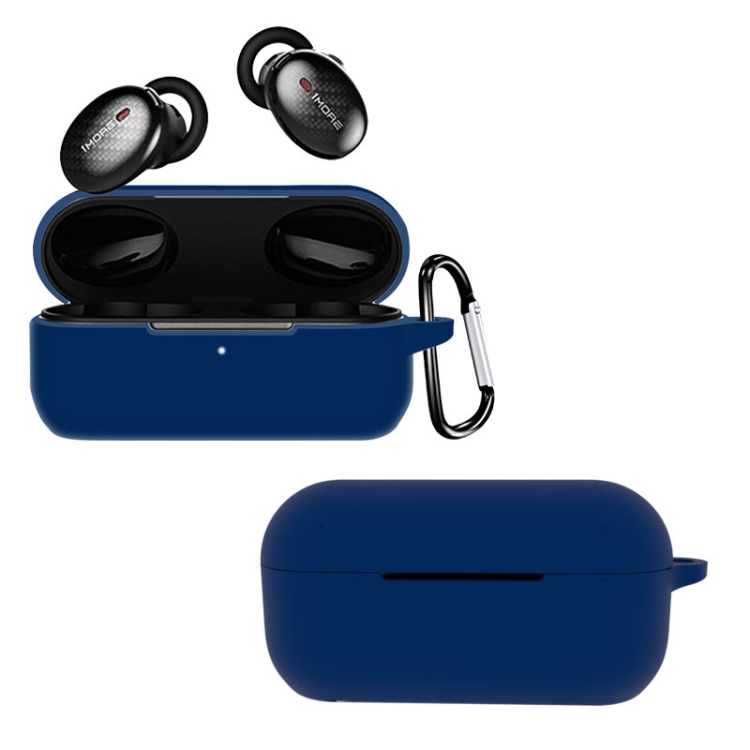 

For 1MORE EHD9001TA Pure Color Bluetooth Earphone Silicone Protective Case(Dark Blue)