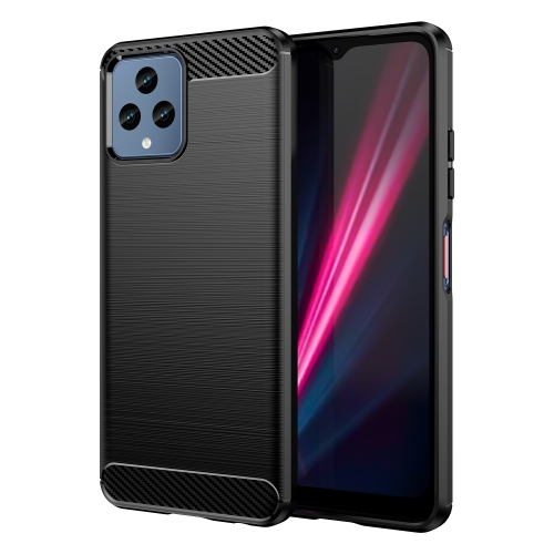 

For T-Mobile REVVL 6 5G Brushed Texture Carbon Fiber TPU Phone Case (Black)