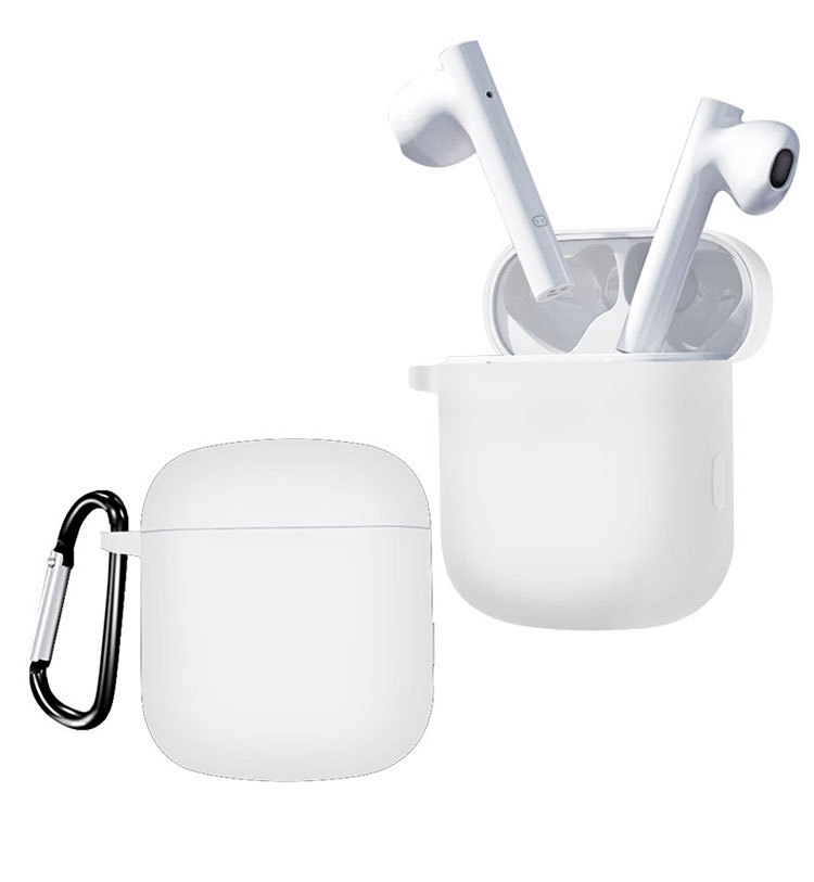 

For Xiaodu Pure Color Bluetooth Earphone Soft Silicone Protective Case With Hook(White)