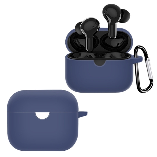 

For Noise Air Buds+ Pure Color Bluetooth Earphone Soft Silicone Protective Case With Hook(Dark Blue)