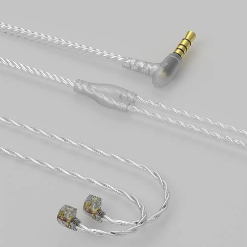 

CVJ V7 1.25m 4-Cores Silver-plated 3.5mm Elbow Earphone Cable, Model:2 Pin No Mic(Silver)