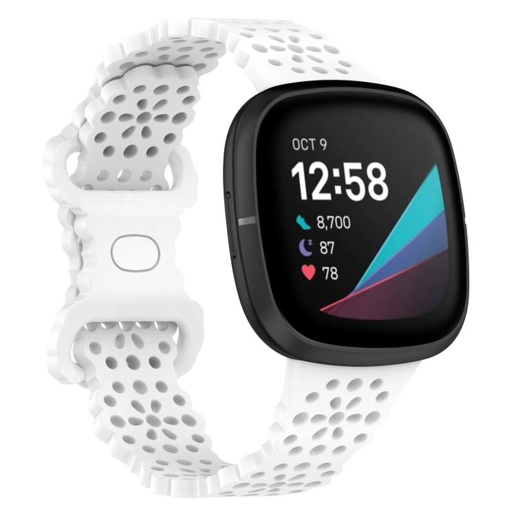 For Fitbit Versa Sense Lace Hollowed Silicone Watch