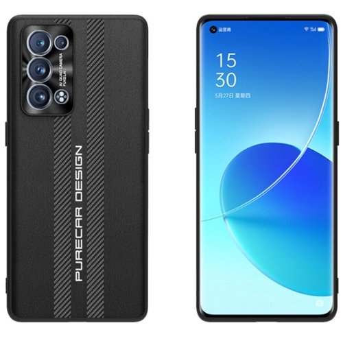 

For OPPO Reno6 Pro+ Carbon Fiber Texture Plain Leather Phone Case(Black)