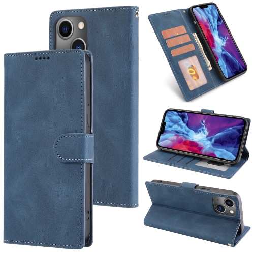 

For iPhone 14 Plus Fantasy Classic Skin-feel Calfskin Texture Leather Case(Blue)