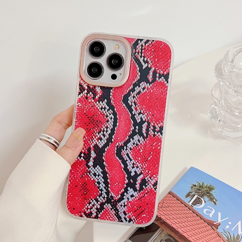 

Snake Texture Dual-side Laminating TPU Phone Case For iPhone 13 Pro Max(Red)