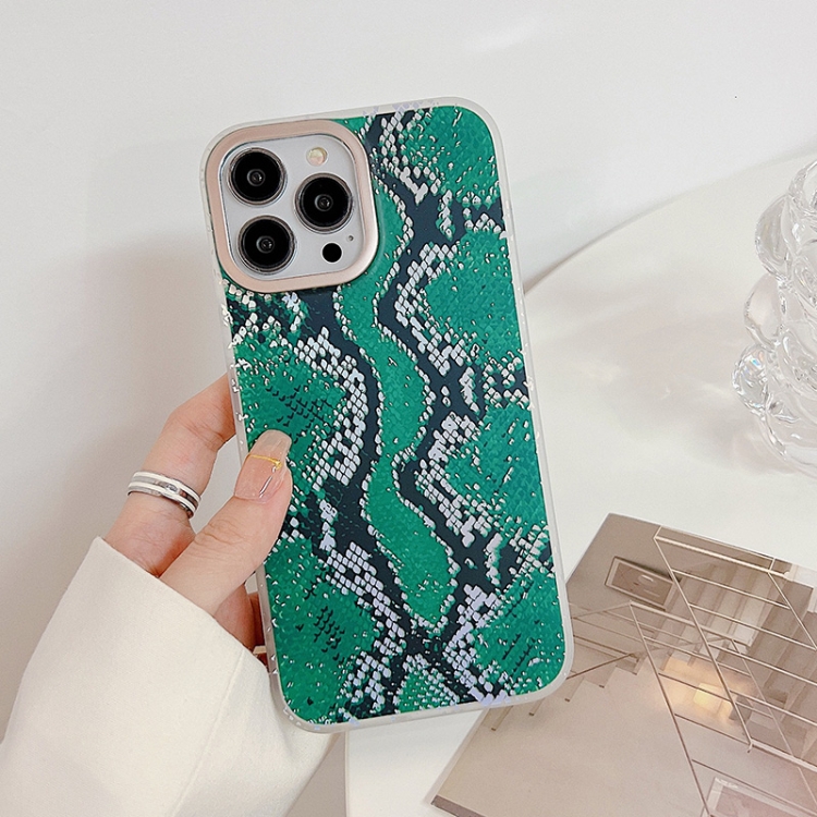 

Snake Texture Dual-side Laminating TPU Phone Case For iPhone 13 Pro Max(Green)