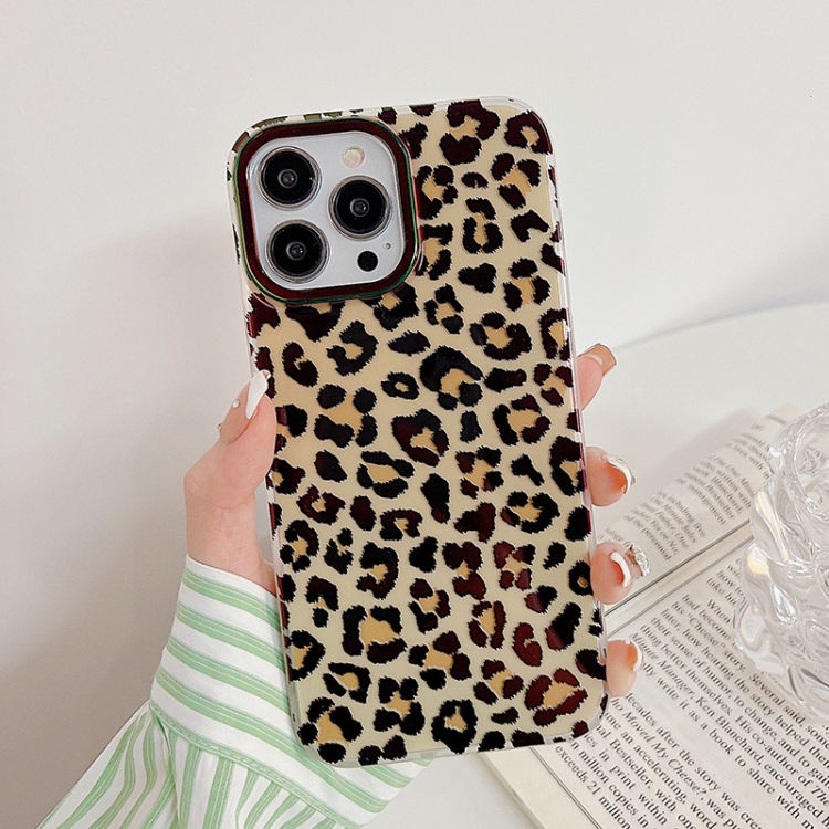 

Leopard Texture Dual-side Laminating Phone Case For iPhone 13 Pro Max(Light Brown)