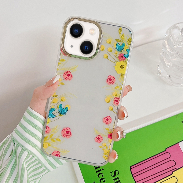 

Dual-side Laminating Elegant Flowers Phone Case For iPhone 14(Lamei)