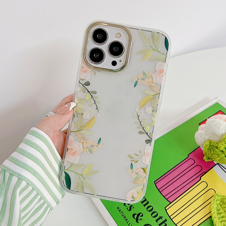 

Dual-side Laminating Elegant Flowers Phone Case For iPhone 13(Balsamine)