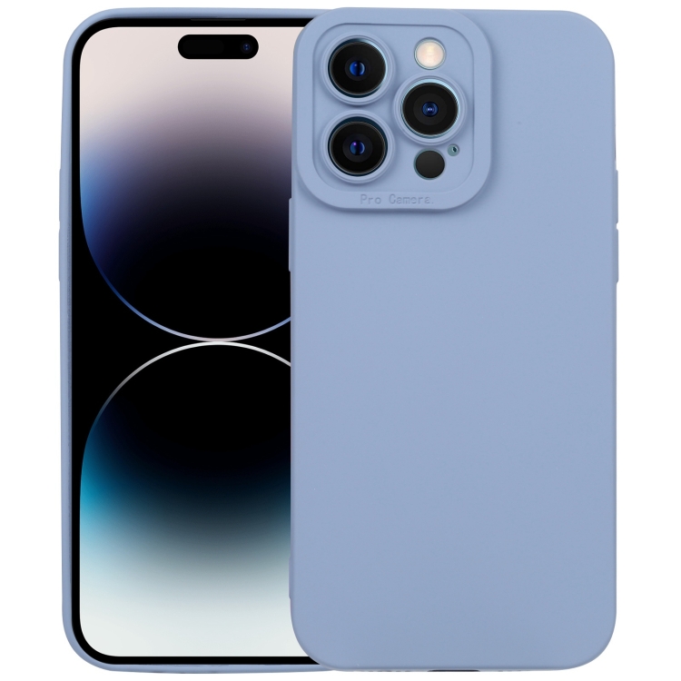 

For iPhone 14 Pro Liquid Silicone Full Coverage Phone Case(Blue Grey)