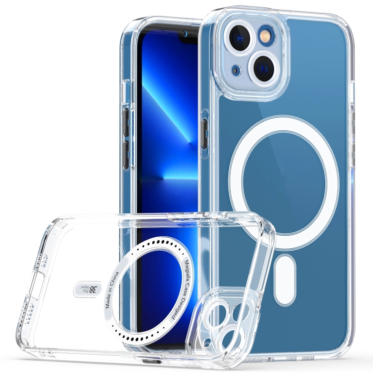 

For iPhone 14 Cat-eye TPU Acrylic Magsafe Phone Case (Black)