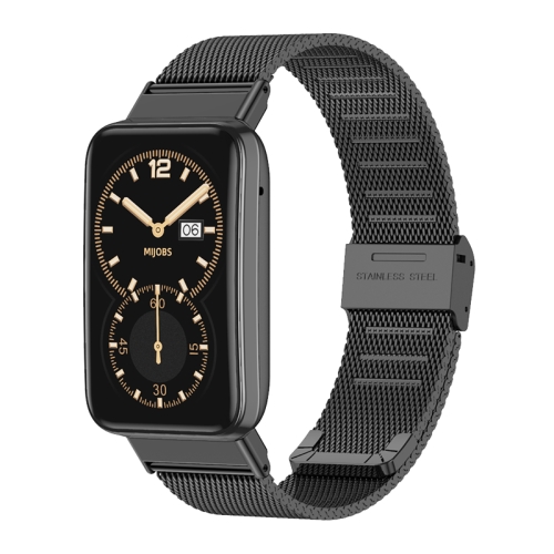 

For Xiaomi Mi Band 7 Pro Mijobs Milan Buckle Stainless Steel Watch Band(Black)