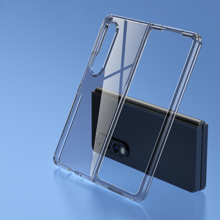 

For Samsung Galaxy Z Fold4 Ice Crystal PC + TPU Phone Case(Transparent Black)