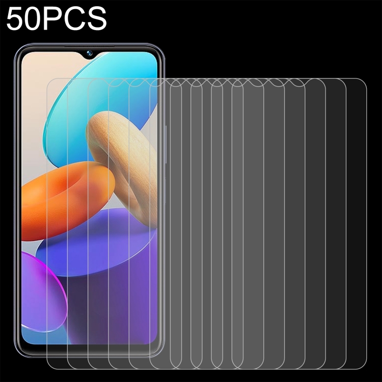 

50 PCS 0.26mm 9H 2.5D Tempered Glass Film For vivo Y22s