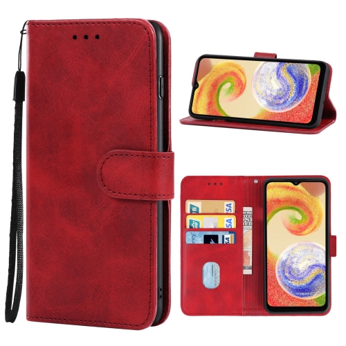 

For Samsung Galaxy A04 Leather Phone Case(Red)