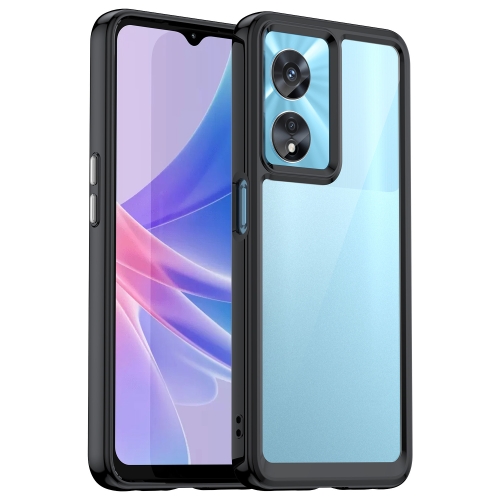 

For OPPO A97 5G Colorful Series Acrylic + TPU Phone Case(Black)