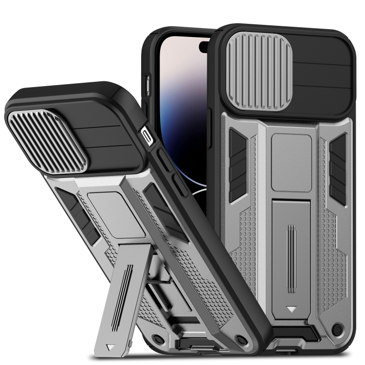 

For iPhone 14 Pro Max Sliding CamShield Magnetic Phone Case (Silver)
