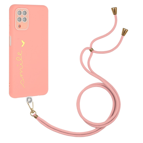 

For Samsung Galaxy M53 5G Gilding Line TPU Phone Case with Strap(Pink)