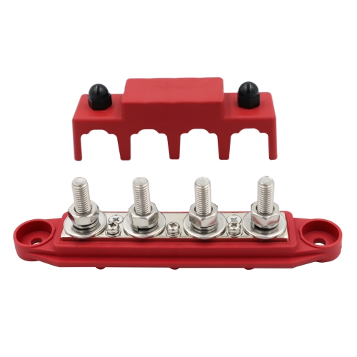 

Red M8 Stud RV Ship High Current Power Distribution Terminal Block with Cover