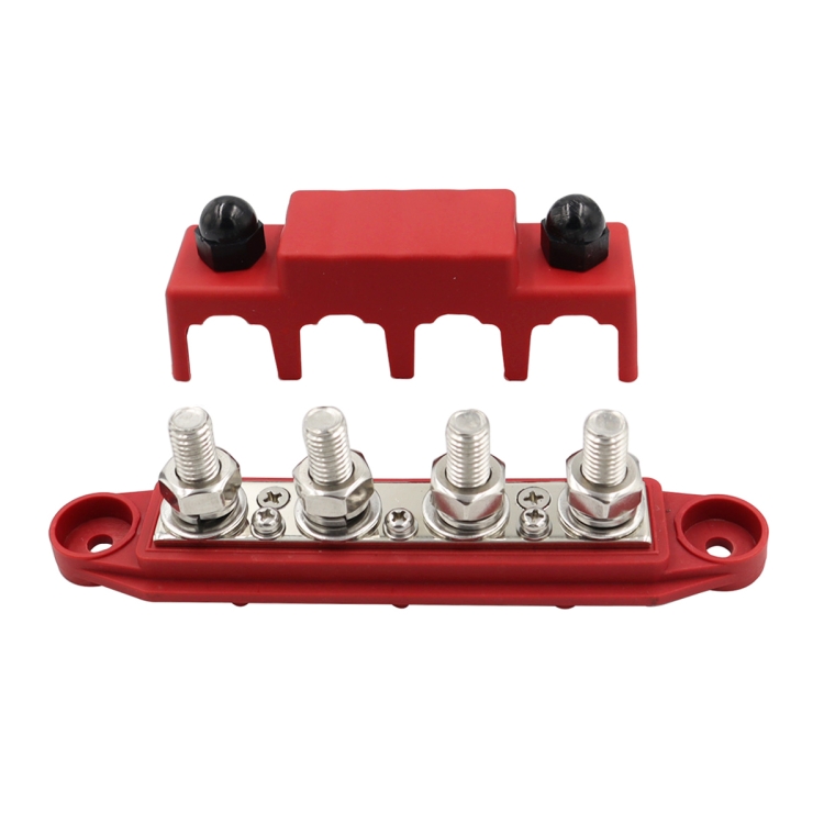 

Red M10 Stud RV Ship High Current Power Distribution Terminal Block with Cover