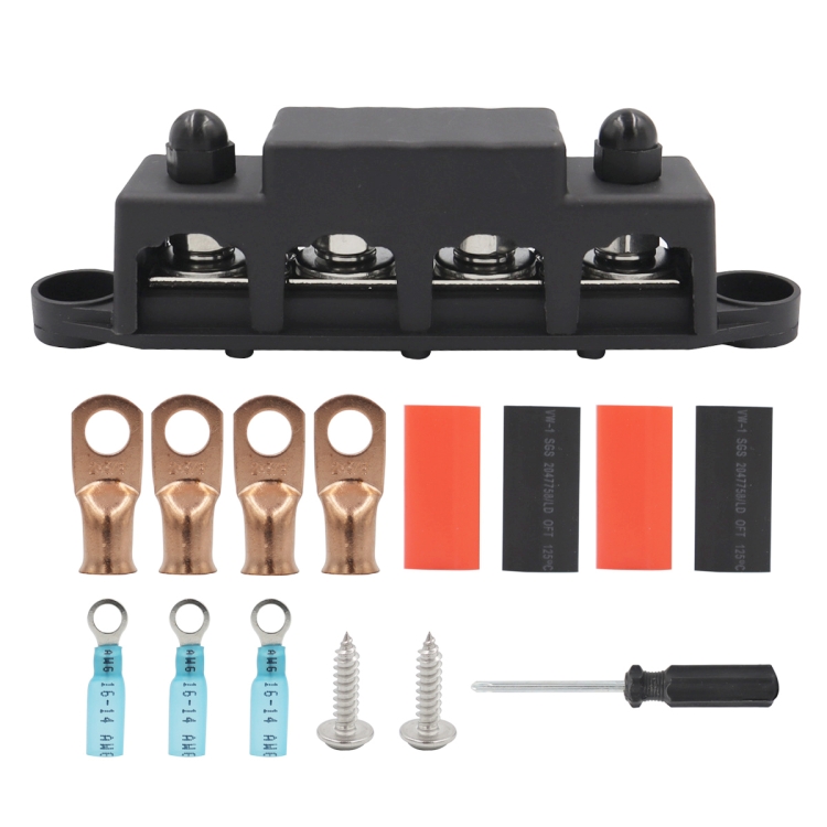 

Black M10 Stud RV Ship High Current Power Distribution Terminal Block with Accessories