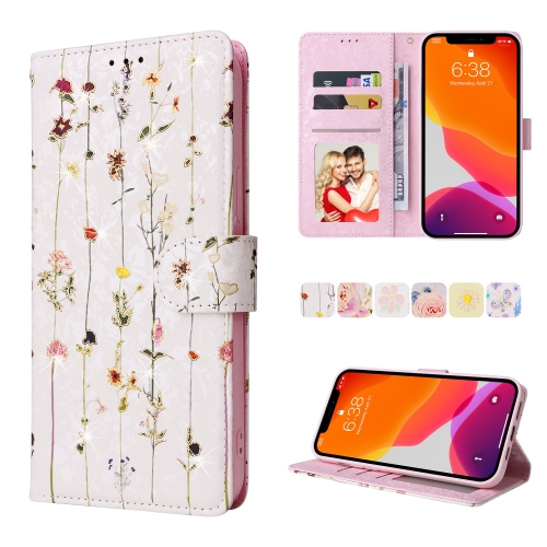 

Bronzing Painting RFID Leather Case For iPhone 12 Pro Max(Dreid Flower World)