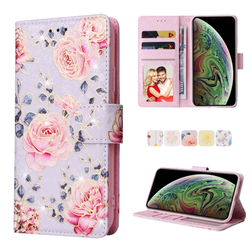 

Bronzing Painting RFID Leather Case For iPhone XS Max(Pastoral Rose)