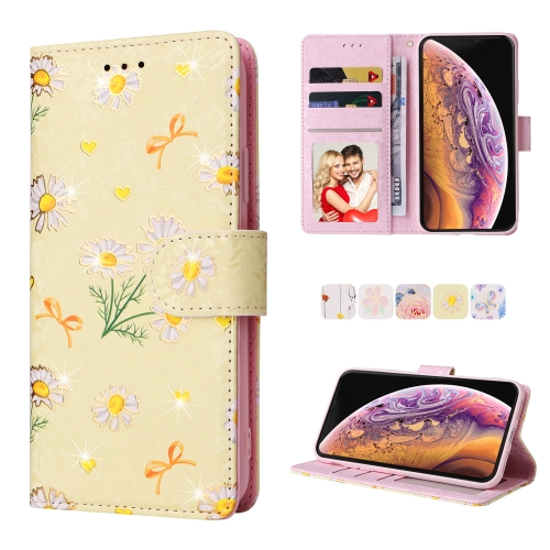 

Bronzing Painting RFID Leather Case For iPhone X / XS(Yellow Daisy)