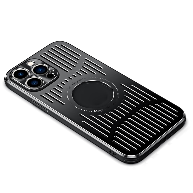 

For iPhone 14 Aluminum Alloy Magsafe Magnetic Cooling Phone Case (Black)