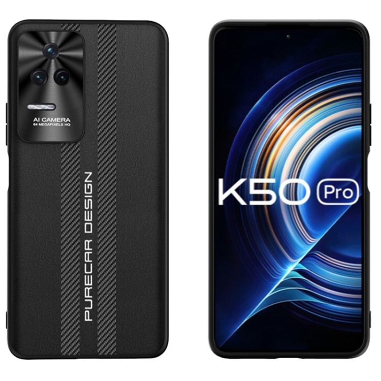 

For Xiaomi Redmi K50 Pro Carbon Fiber Texture Plain Leather Phone Case(Black)