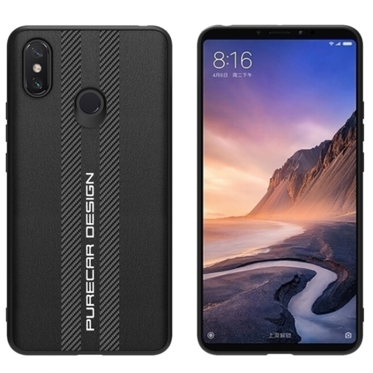 

For Xiaomi Mi Mix 3 Carbon Fiber Texture Plain Leather Phone Case(Black)