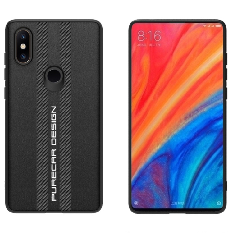 

For Xiaomi Mi Mix 2s Carbon Fiber Texture Plain Leather Phone Case(Black)
