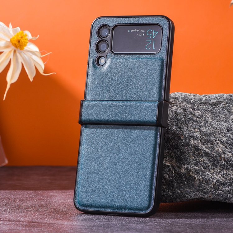

For Samsung Galaxy Z Flip3 5G Three-stage Folding PU + PC Phone Case(Blue)