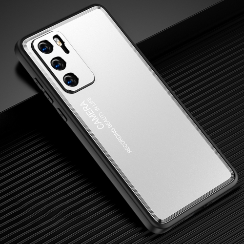 

For Huawei P40 Light and Shadow Series Frosted Metal Phone Case(Silver)