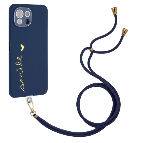 

For Xiaomi Mi 11 Lite 5G / 4G Gilding Line TPU Phone Case with Strap(Royal Blue)